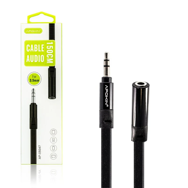 Cabo de Áudio Apokin Jack 3,5 mm Plano 1,5 m