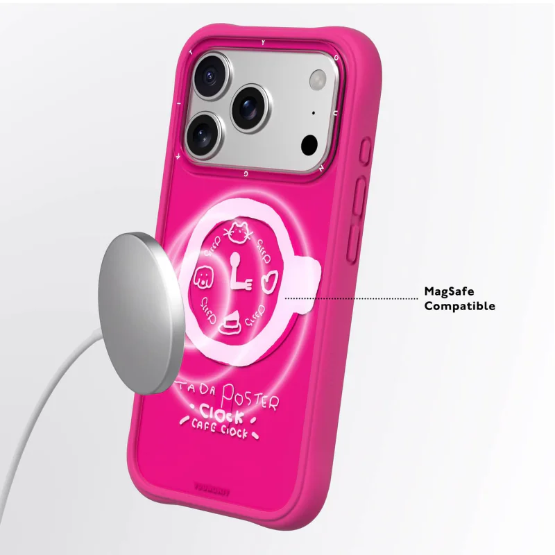 Capa Apokin para iPhone 16 Pro Max Youngkit Café Time 2.0 com MagSafe Vermelho - Imagem 4