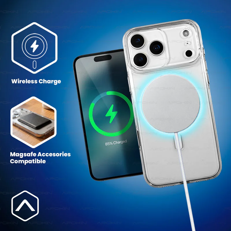 Capa Slim Apokin para iPhone 16 Pro Max Transparente com MagSafe Transparente - Imagem 3
