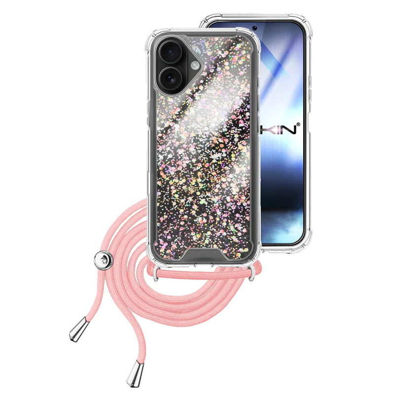 Capa Apokin para Apple iPhone 17 Gel Transparente com Cordão Preto - Imagem 3