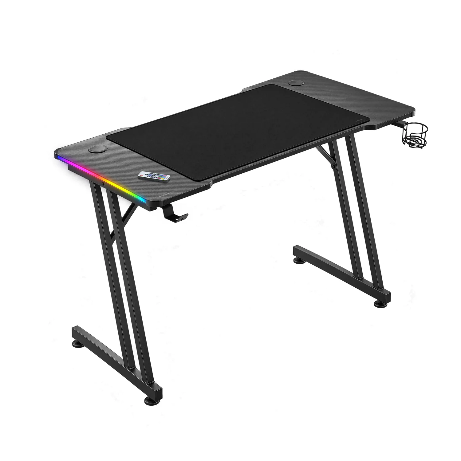 Secretária Gaming Mars Gaming MGD-A120RGB 120x60 cm com Iluminação RGB e Tapete XXL Preta - Imagem 1