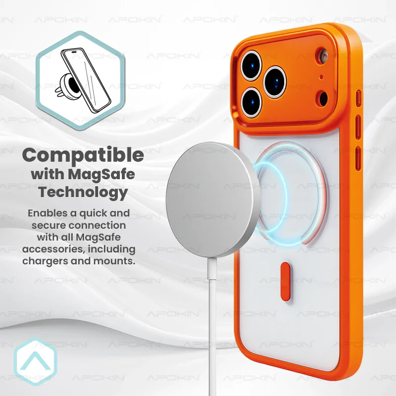 Capa Apokin para iPhone 17 Pro Max ProGuard com MagSafe Laranja - Imagem 6