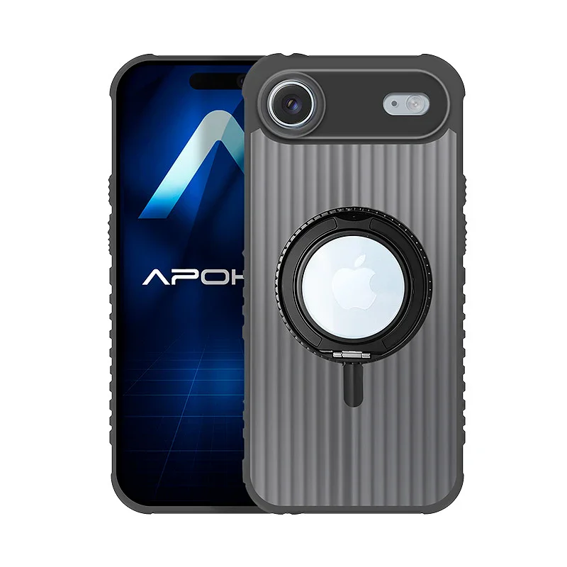Capa Apokin para iPhone 17 Air Metalizada com Anel e Suporte - Imagem 2