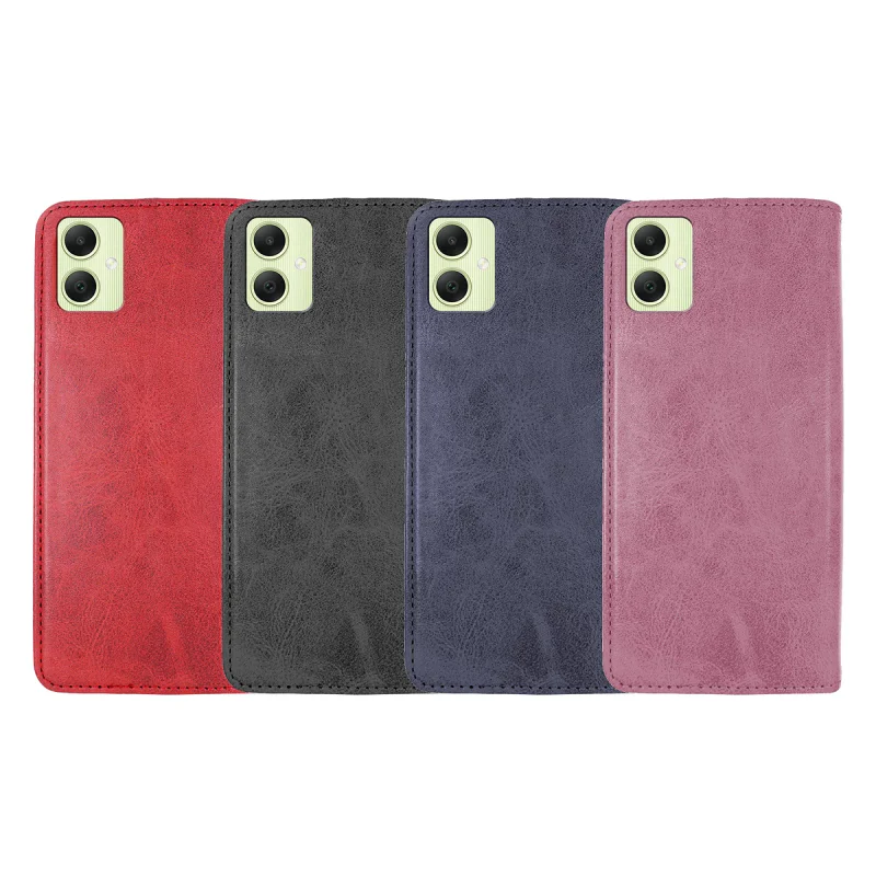 Capa Apokin para Samsung Galaxy A05 Tipo Livro em Pele Sintética com Porta-cartões Azul