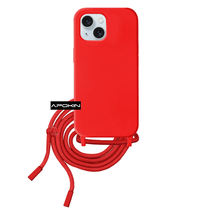 Capa Apokin Soft para iPhone 15 Plus com Cordão Variedade de cores - Imagem 3