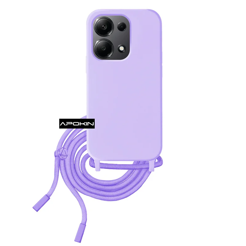Capa Suave Apokin com Cordão para Xiaomi Redmi Note 13 Pro 4G Azul Turquesa - Imagem 4