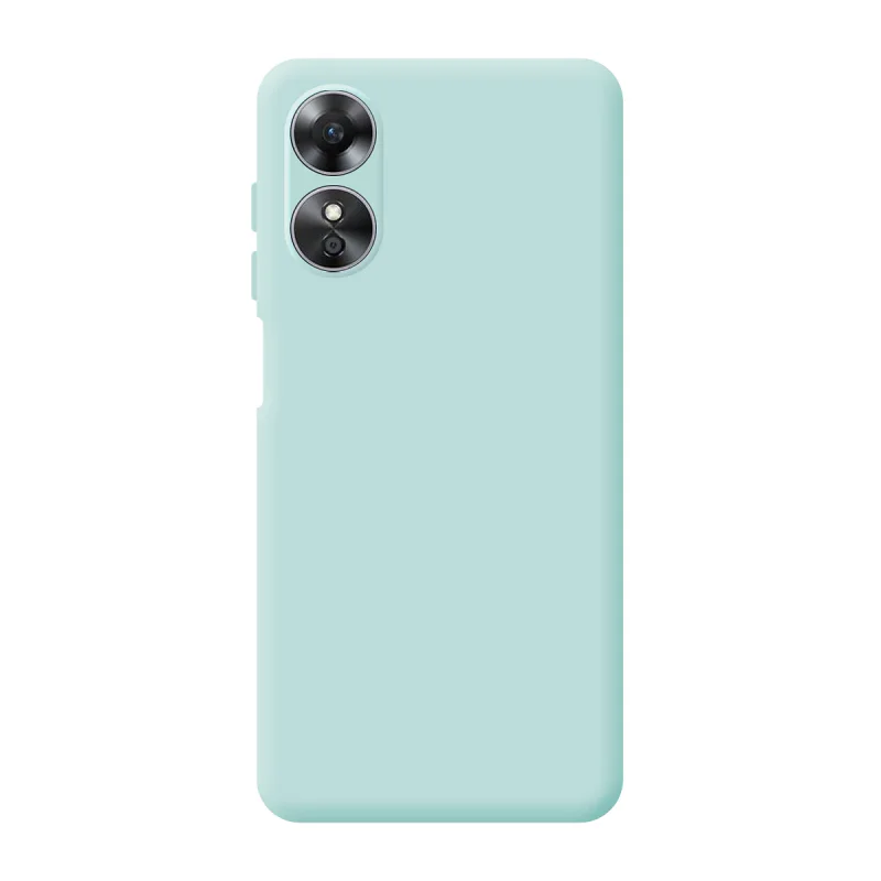 Capa Apokin Silicone Flexível com Proteção de Câmara 3D para Oppo A17 4G Azul Turquesa - Imagem 2