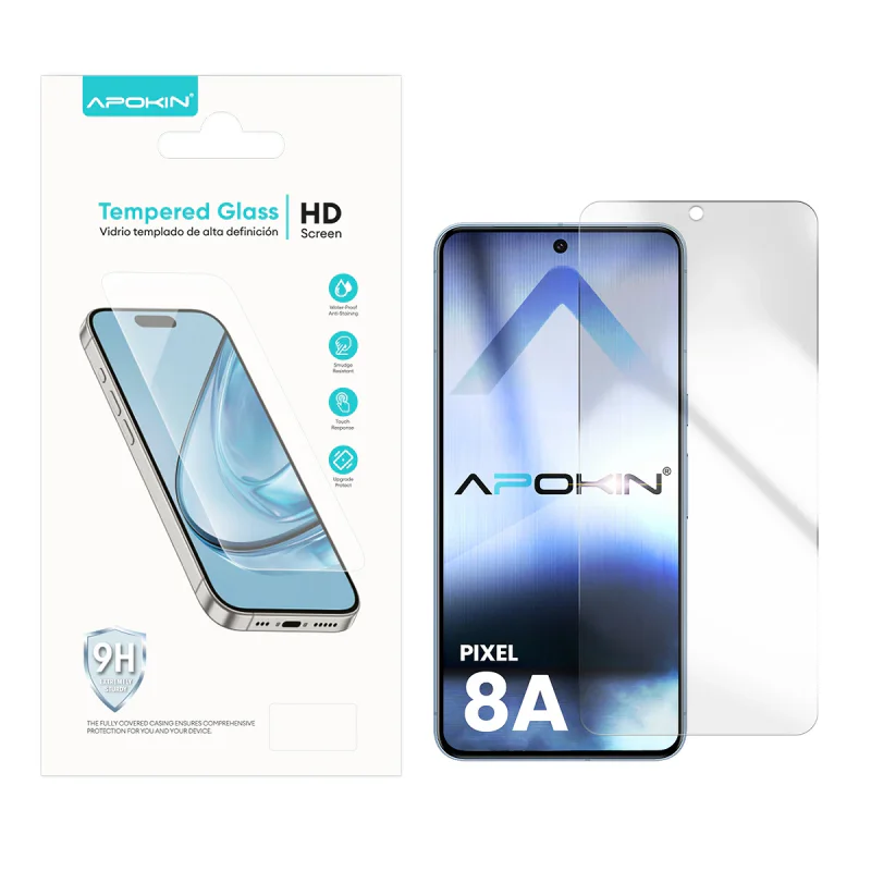 Protetor de Ecrã Apokin para Google Pixel 8a em Vidro Temperado Transparente - Imagem 1