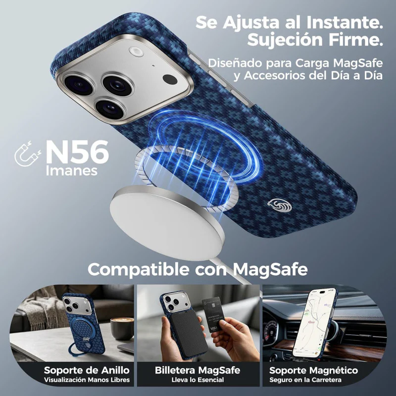 Capa Benks ArmorGrid Air C1 em Kevlar para iPhone 17 Pro Max e 18 Pro Max Azul - Imagem 4