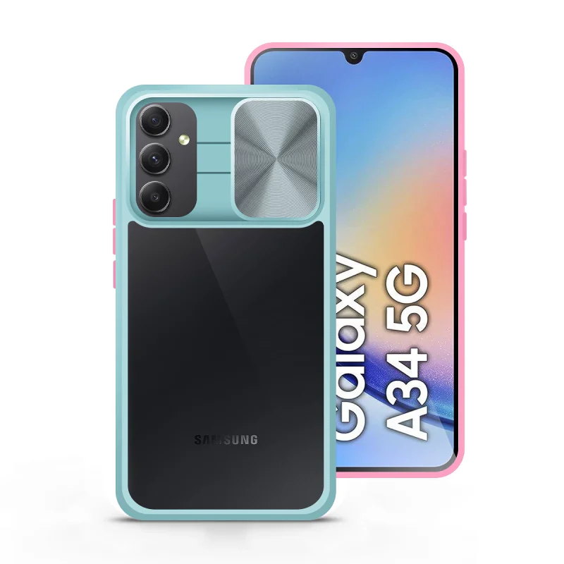 Capa Apokin para Samsung Galaxy A34 5G em Gel Antichoque com Cobertura Deslizante Preto - Imagem 2