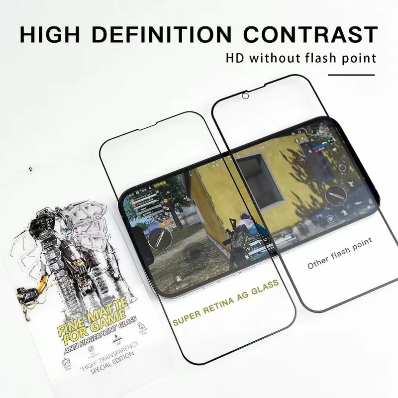 Película de Vidro Temperado Apokin 5D Antimanchas para iPhone X / XS / 11 Pro Preto - Imagem 4