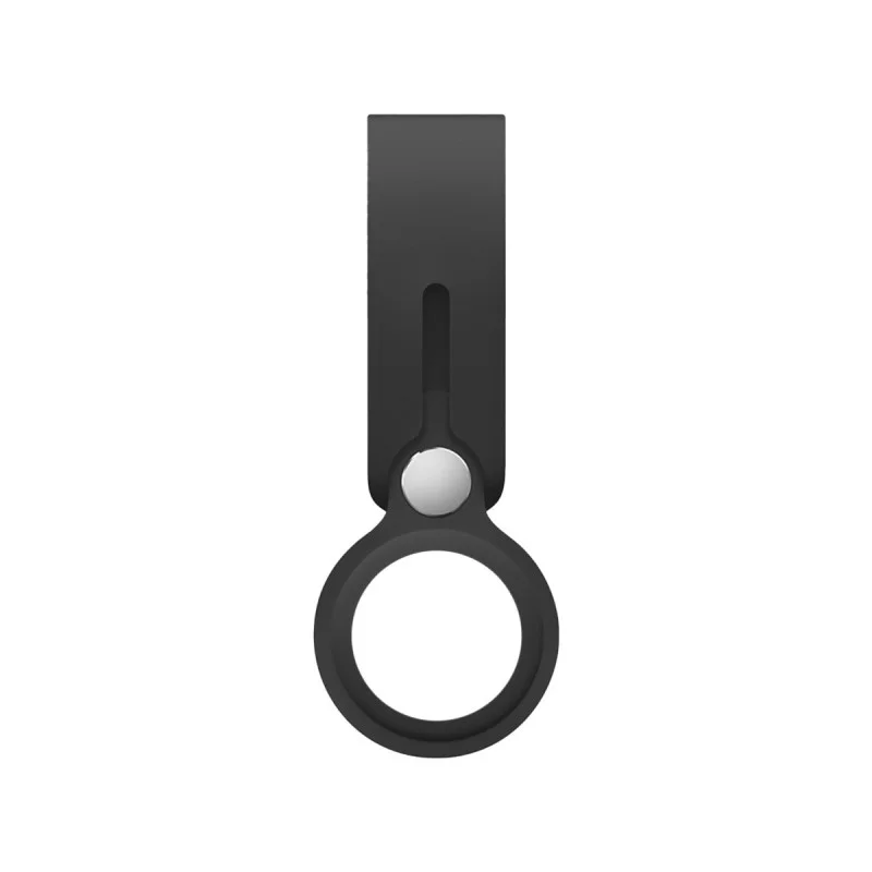 Estojo Longo de Silicone para Apple AirTag com Argola Preto - Imagem 1