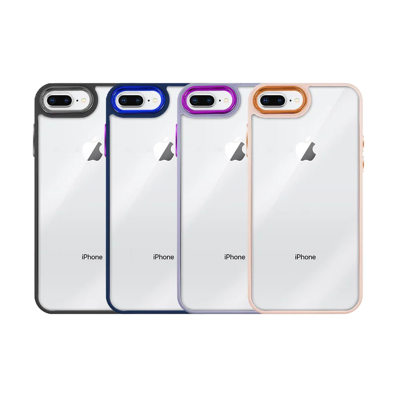 Capa Apokin para iPhone 6 Plus, 7 Plus e 8 Plus Transparente Antichoques Alumínio Variedade de cores