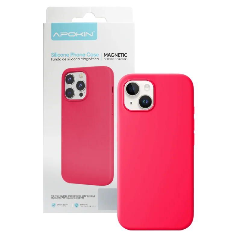 Capa de Silicone Líquido Apokin para iPhone 13 e 14 com MagSafe Preto - Imagem 6