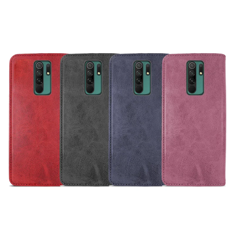 Capa Apokin para Xiaomi Redmi 9 Couro Sintético com Porta-cartões Azul