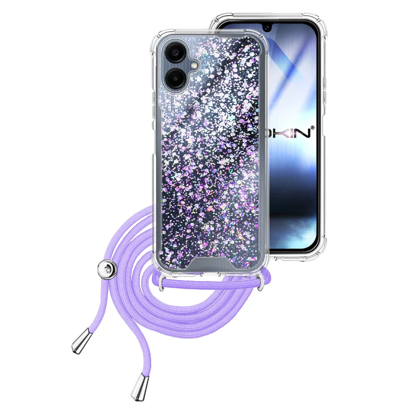 Capa Apokin Gel Transparente com Cordão para Samsung Galaxy A06 Rosa - Imagem 2