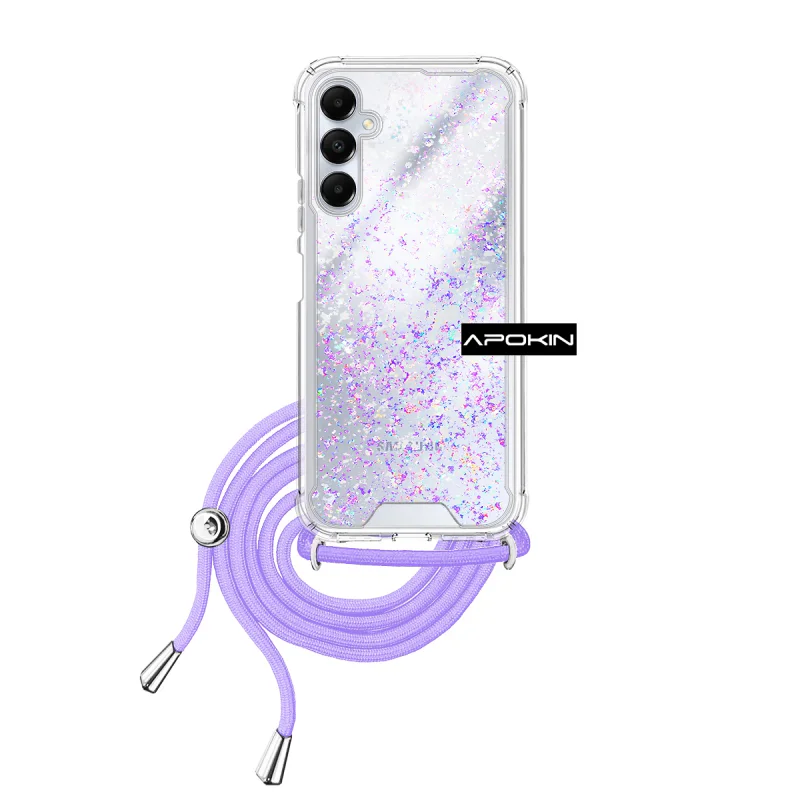 Capa em Gel Apokin para Samsung Galaxy A05s Transparente com Cordão Preto - Imagem 2