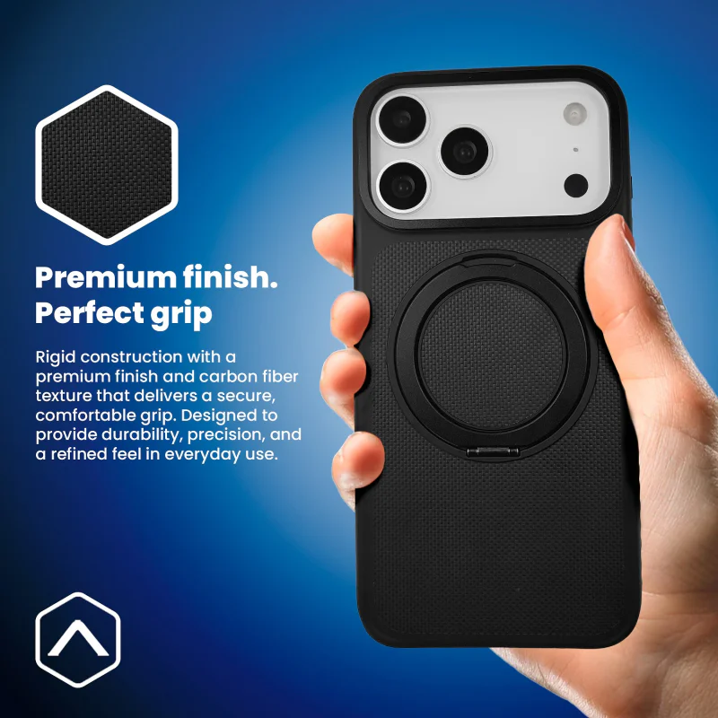 Capa Apokin All-Match Kevlar com Anel e MagSafe para iPhone 17 Pro e 18 Pro Preto - Imagem 4