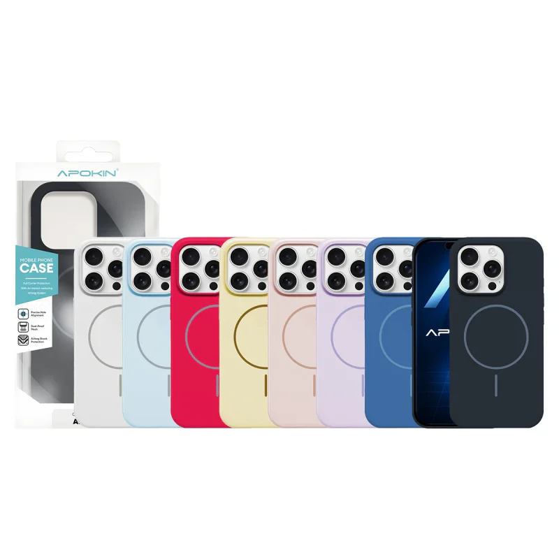 Capa Apokin para iPhone 16 Pro Silicone Premium com MagSafe Branco - Imagem 1
