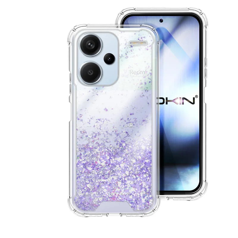 Capa Apokin para Xiaomi Redmi Note 13 Pro Plus Gel Transparente Glitter Lilás - Imagem 2