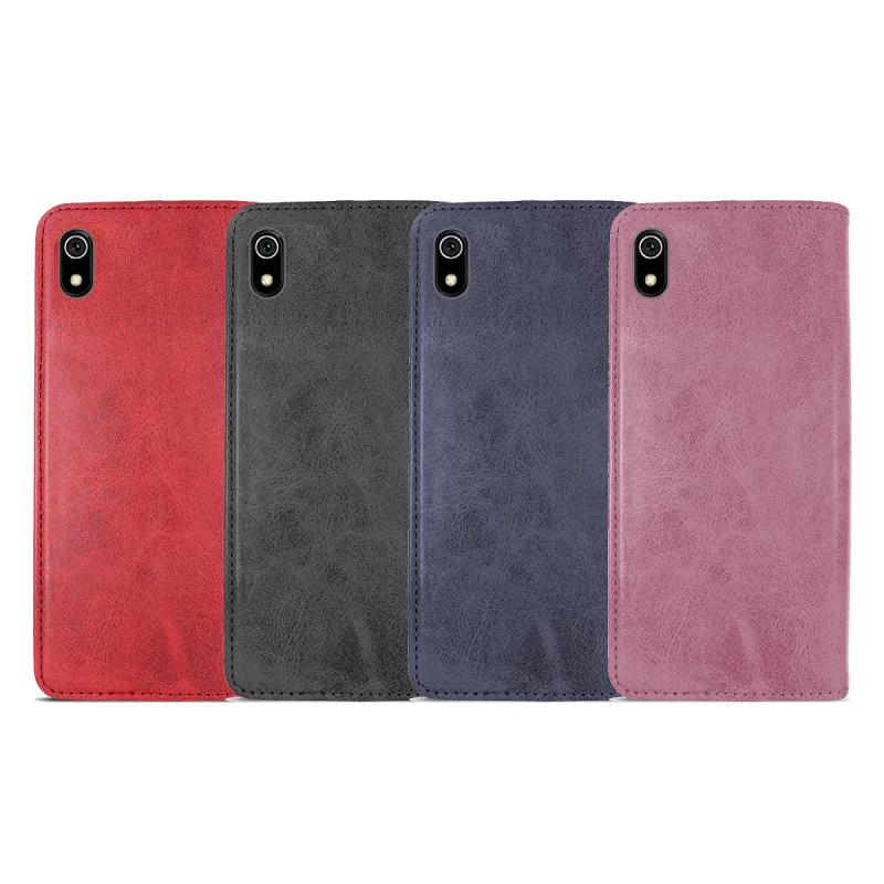 Capa Apokin para Xiaomi Redmi 7A em Pele Sintética com Porta-Cartões Vermelho - Imagem 1