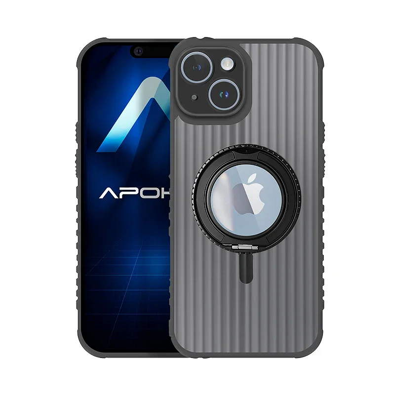 Capa Apokin para Apple iPhone 14 e iPhone 13 Metalizada com Anel e Suporte - Imagem 2