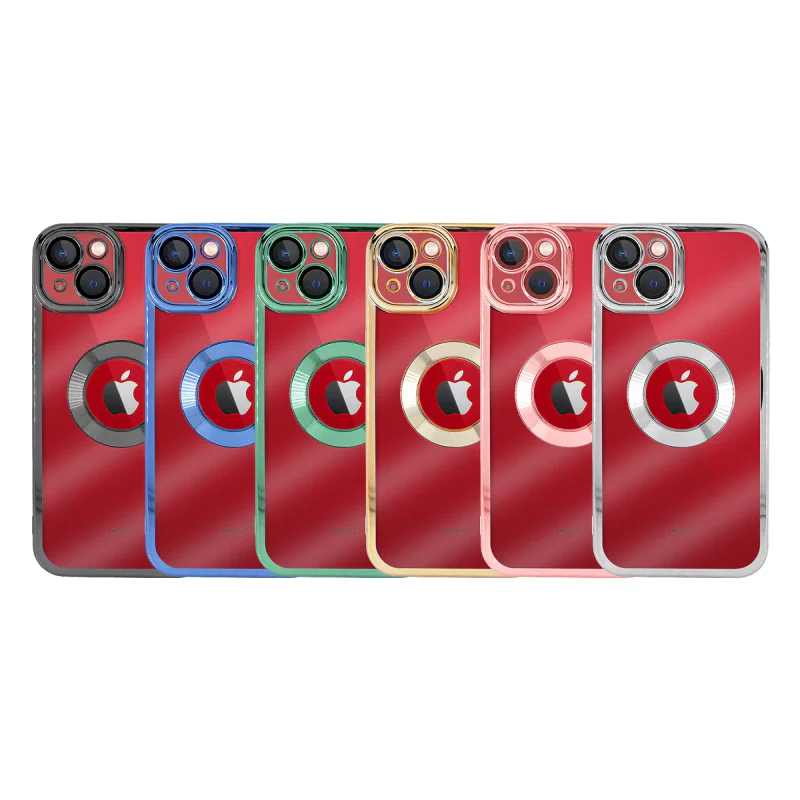 Capa de Silicone Apokin com Bordo Cromado e Proteção de Câmara 3D para iPhone 14 Plus Verde - Imagem 1