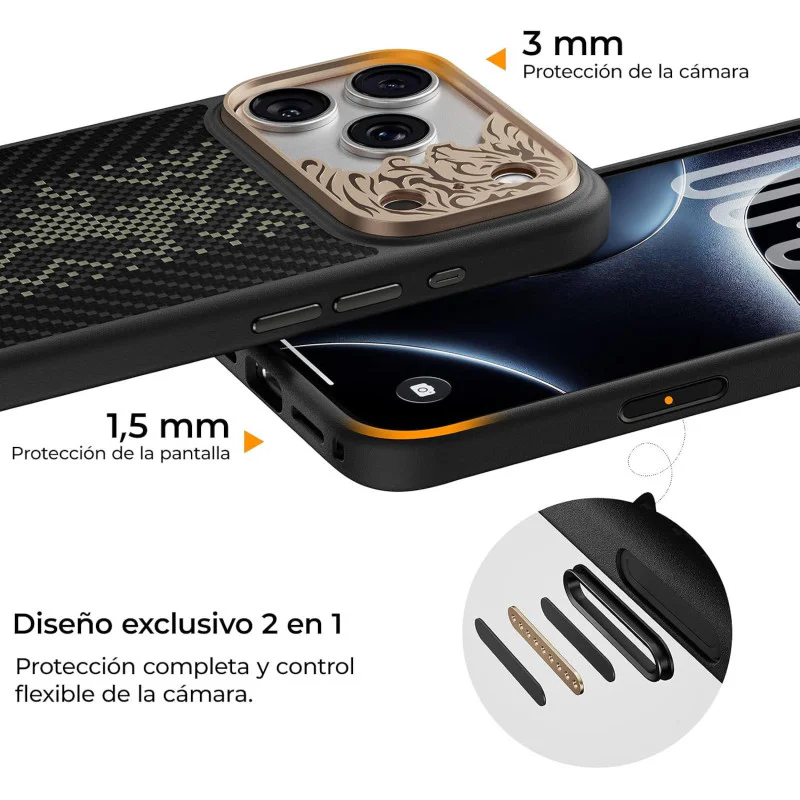 Capa Benks Knight Pro Y3 para iPhone 18 Pro Max Antichoques em Kevlar Preto - Imagem 4