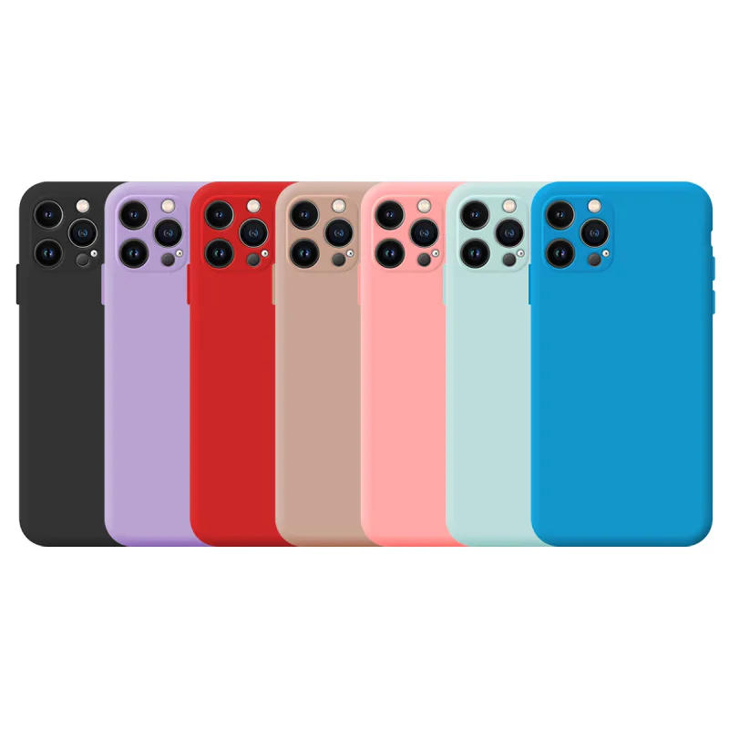 Capa de Silicone Macio Apokin para iPhone 12 Pro com Proteção de Câmara 3D Azul