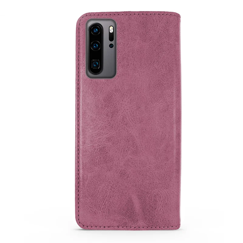 Capa de Pele Sintética Apokin com Porta-cartões para Huawei P30 Pro Vermelho - Imagem 2