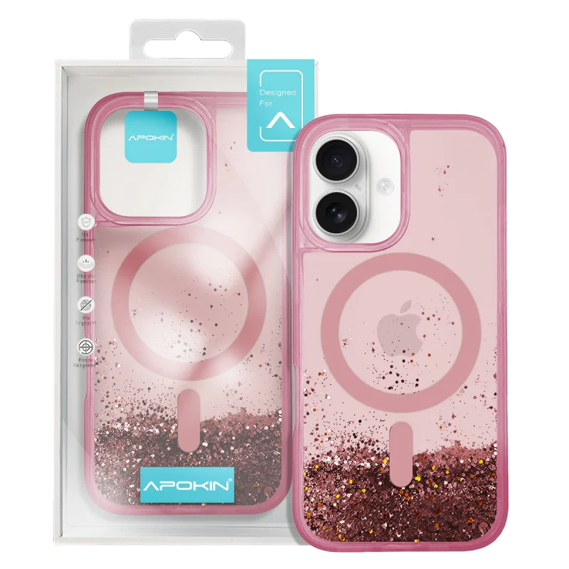Capa Apokin para Apple iPhone 16 com Purpurina e MagSafe Variedade de cores - Imagem 6