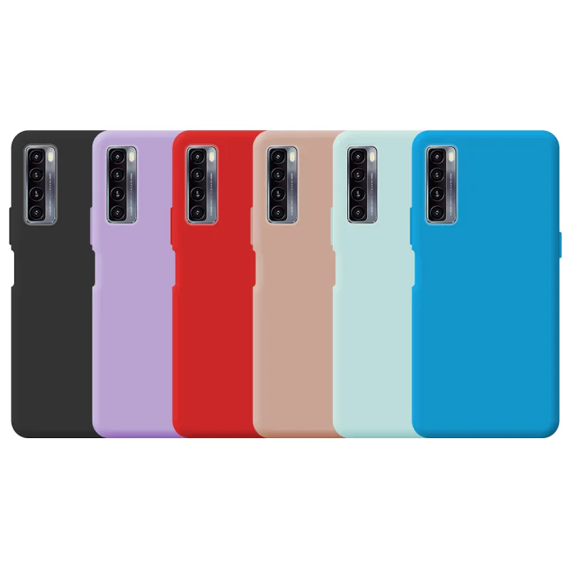 Capa Apokin Silicone Macio com Proteção de Câmara 3D para TCL 20L / 20L+ Lilás