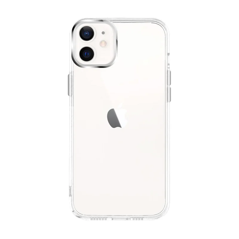 Capa Apokin para iPhone 12 em Acrílico Rígido Transparente com Bordo em Alumínio Azul - Imagem 6