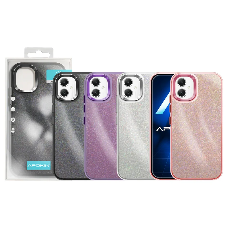Capa Apokin Acrílica com Glitter para Samsung Galaxy A05 Lilás