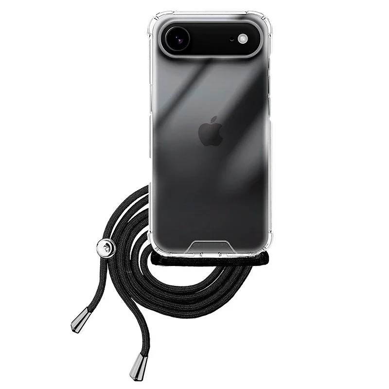 Capa Apokin iPhone 17 Air em Gel Antichoque com Cordão Transparente
