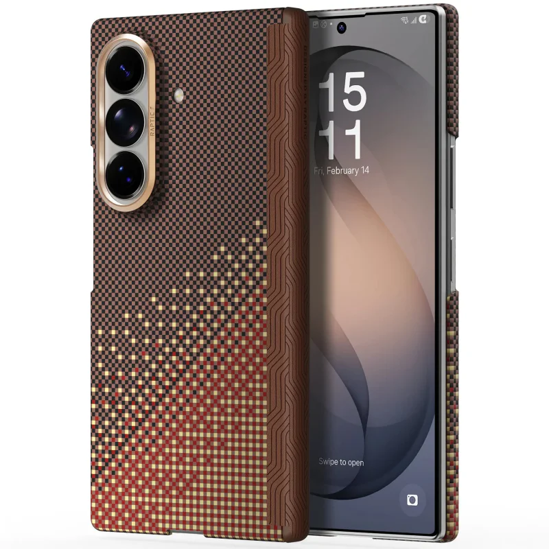 Capa Apokin Raptic Aramid Skin Pro para Samsung Galaxy Z Fold 8 Ultra Magnética Âmbar - Imagem 1
