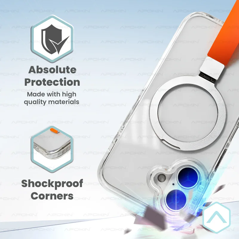 Capa Acrílica Apokin com Suporte e Alça MagSafe para iPhone 16 Pro Lilás - Imagem 2