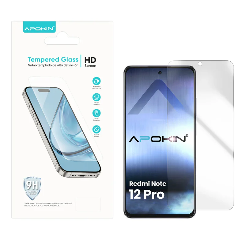 Película Apokin de Vidro Temperado para Xiaomi Redmi Note 12 Pro / 11T / 12T Transparente