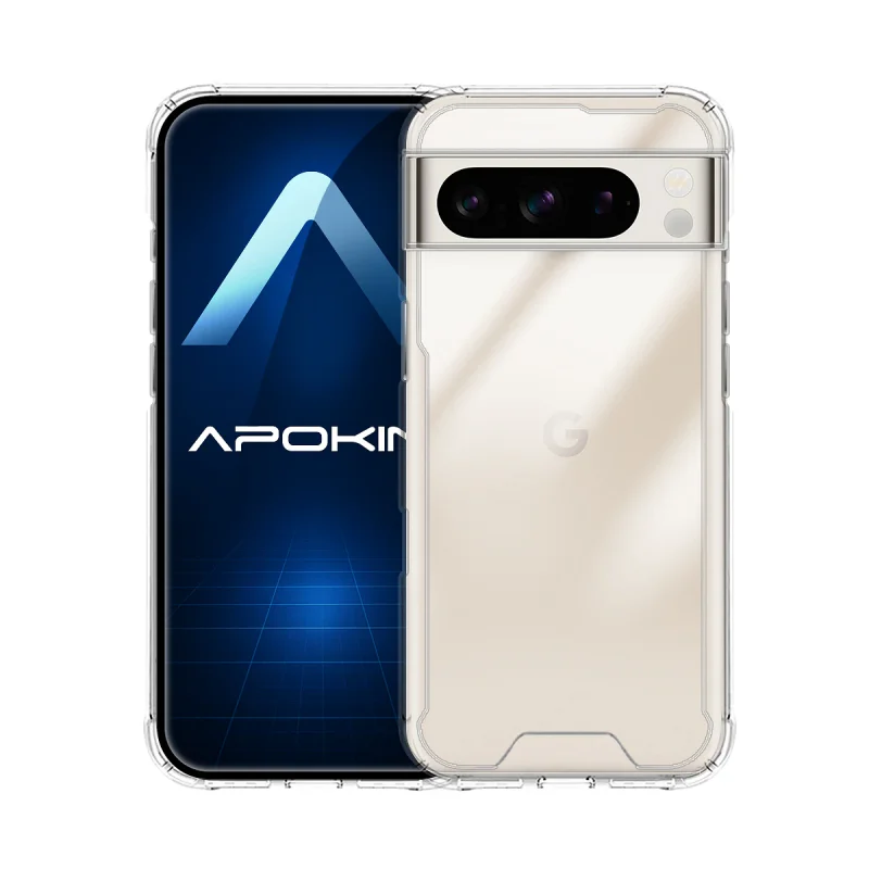 Capa de Silicone Apokin para Google Pixel 8 Pro Antichoque Premium Transparente