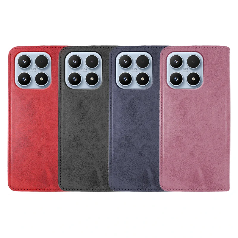 Capa Livro Apokin para Xiaomi 17 Ultra Pele Sintética com Porta-Cartões Preto