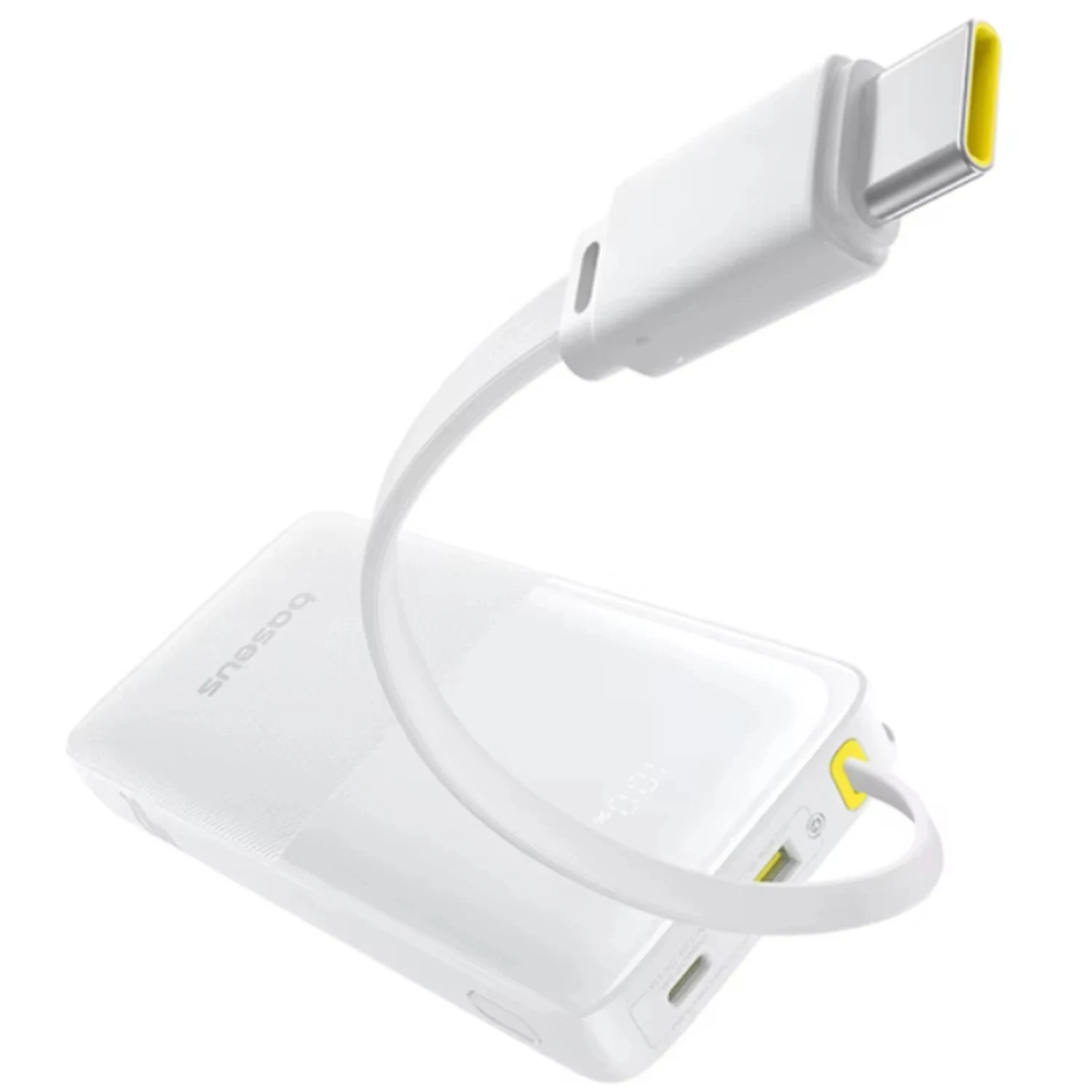 Power Bank Baseus Bipow 2 10000mAh 20W USB-C com Cabo Integrado Moon White - Imagem 2