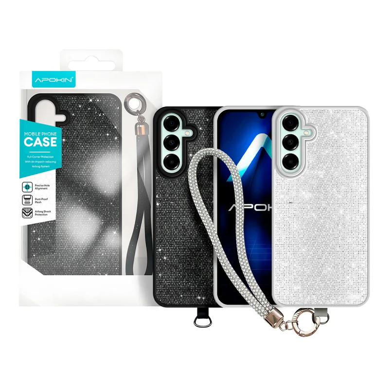 Capa Apokin com Diamantes e Correia para Samsung Galaxy A16 Variedade de cores - Imagem 1