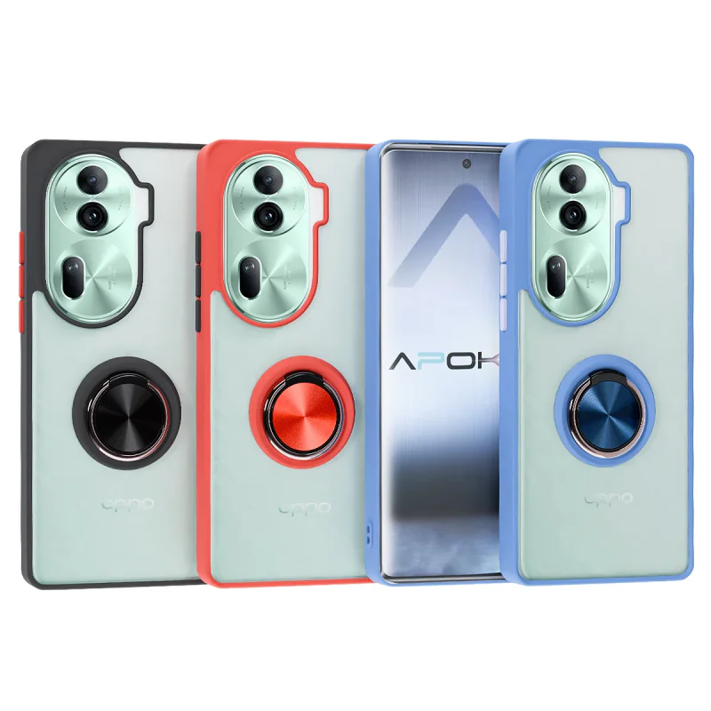 Capa Apokin para Oppo Reno 11 Gel Fumada com Íman e Suporte Preto - Imagem 1