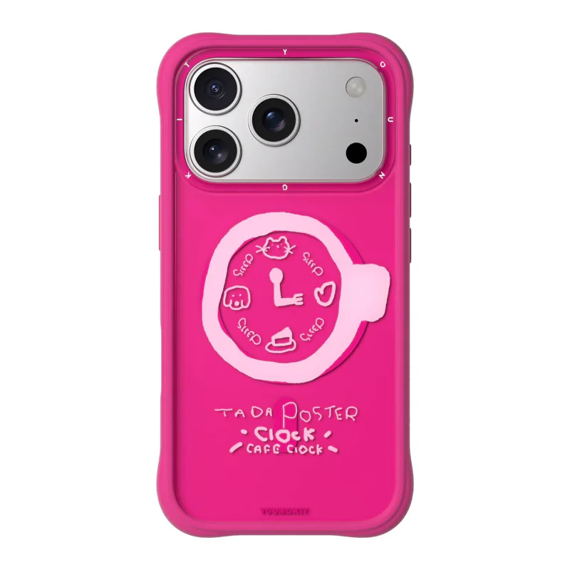 Capa Apokin Youngkit Café Tempo 2.0 com MagSafe para iPhone 16 Pro Rosa