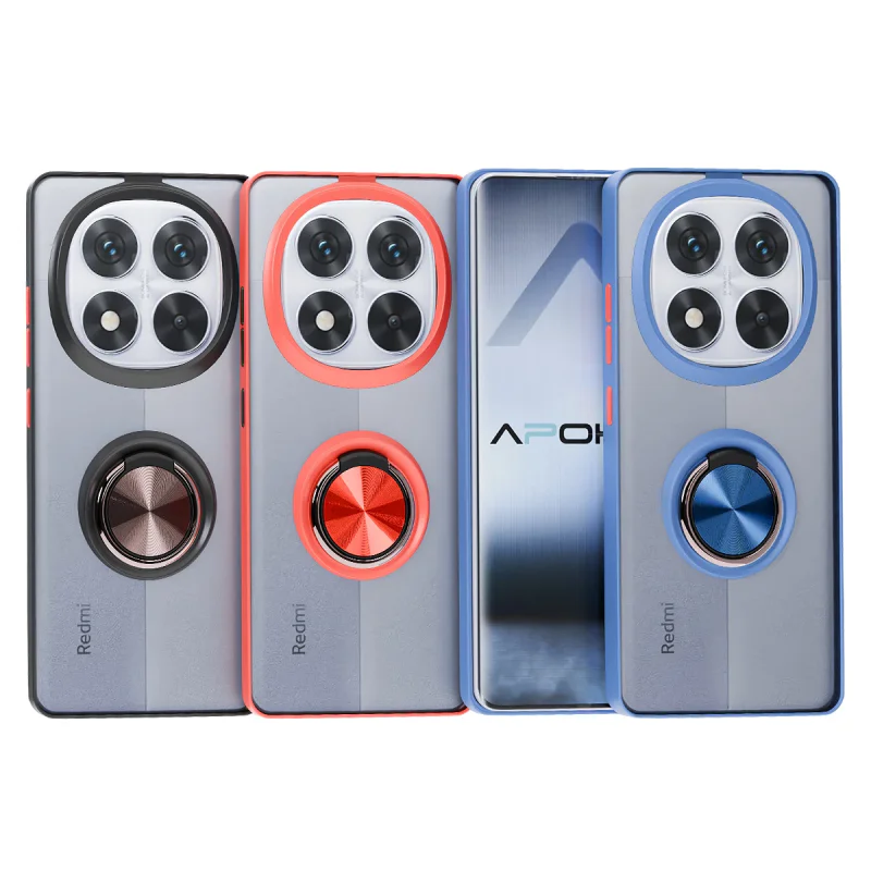 Capa Apokin para Xiaomi Redmi Note 14 Pro 4G e Poco X7 Smoked com Suporte e Íman Preto