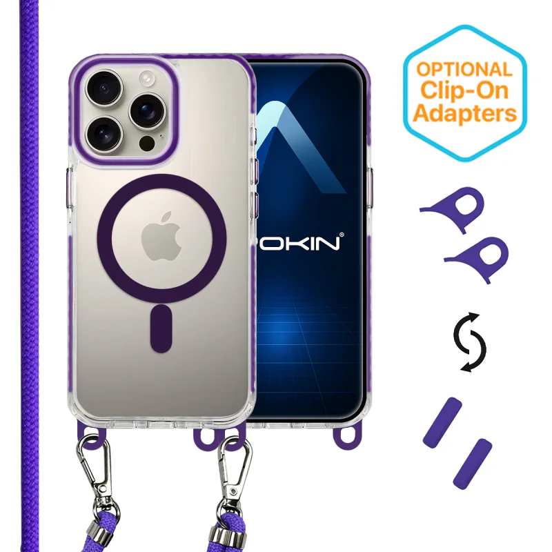 Capa Acrílica Apokin para iPhone 16 Pro com Cordão Branco - Imagem 4