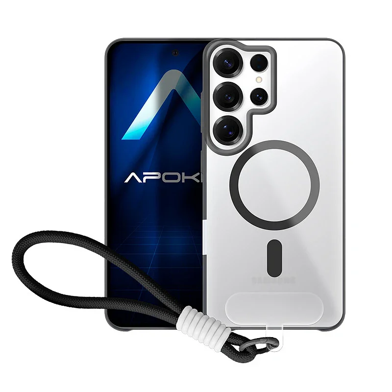 Capa Apokin para Samsung Galaxy S25 Ultra em Silicone com Correia e MagSafe Rosa - Imagem 6