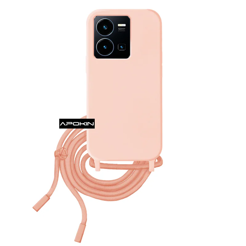 Capa Apokin para Vivo Y22s / Y35 Silicone Suave com Cordão Vermelho - Imagem 5