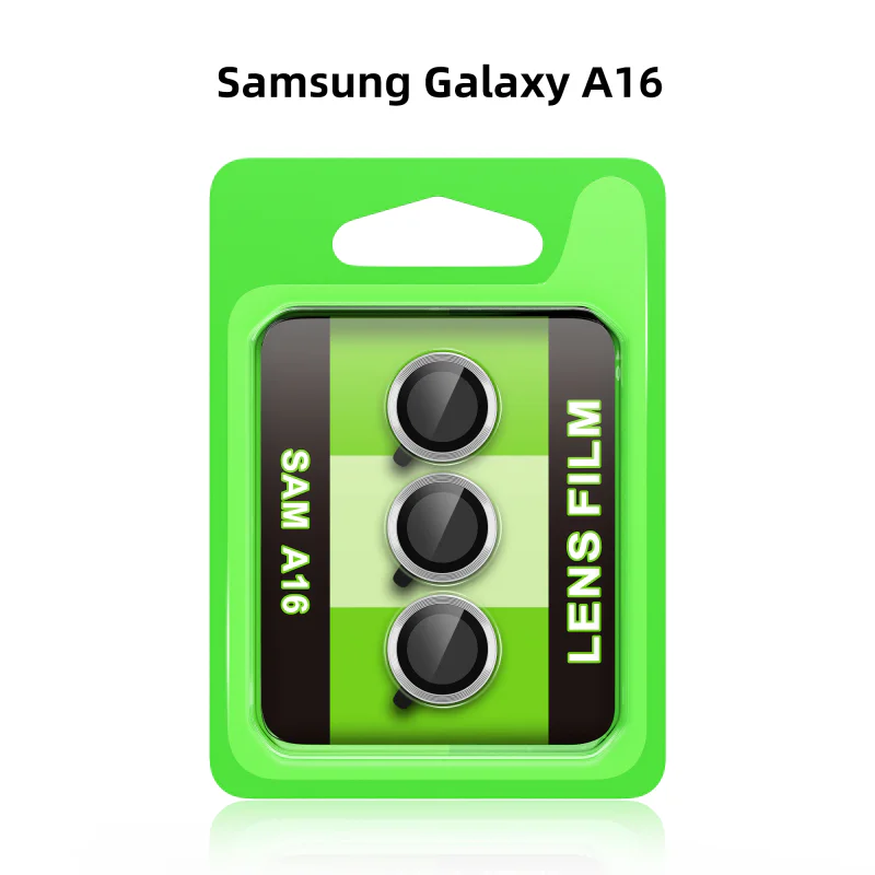 Protetor de Lente de Câmara Apokin para Samsung Galaxy A16 Metálico Preto
