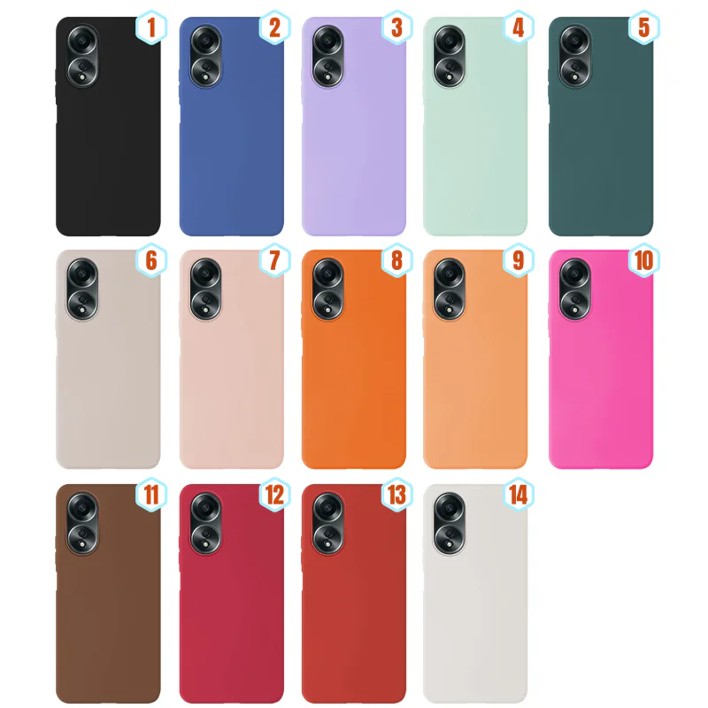 Capa Apokin para Oppo A58 Silicone Líquido com Efeito Pele Vermelho